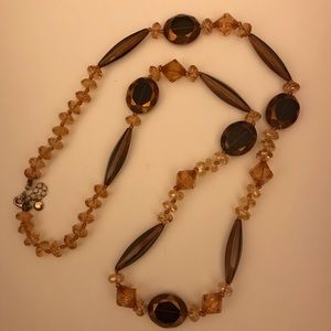 Vintage Amber & Brown Chunky Necklace